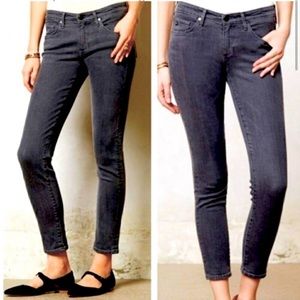 Ag. Adriano Goldschmied Stevie Slim Straight Ankle Stretch Jeans Dark, Sz 31R
